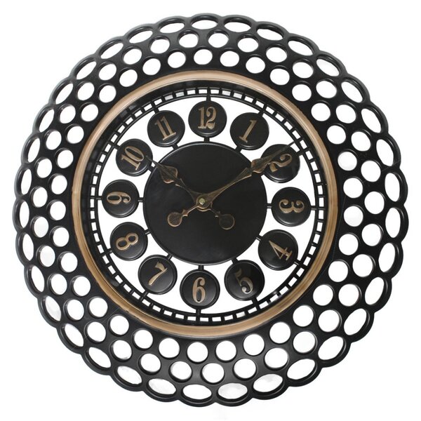 Relógio De Parede Vazado Preto Para Sala De Estar Escritórios