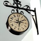 Relógio De Parede Vintage Dupla Face Retro Estação De Trem