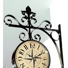 Relógio De Parede Vintage Dupla Face Retro Estação De Trem