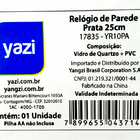 Relógio De Parede Yazi 25cm Prata