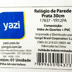 Relógio De Parede Yazi 30cm Prata