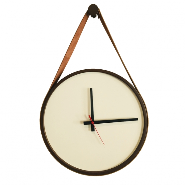 Relogio Decorativo Adnet Marrom Alça Corino Caramelo Mostrado