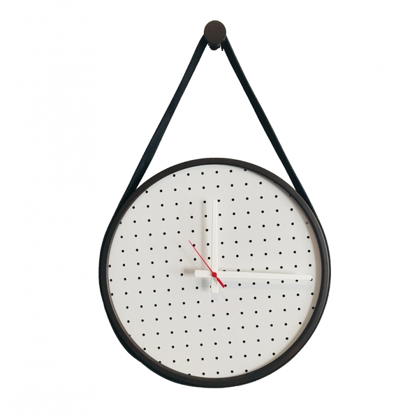 Relogio Decorativo Adnet Marrom Alça Corino Preta Mostrador B