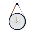 Relogio Decorativo Adnet Preto Alça Corino Caramelo Mostrador