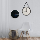 Relogio Decorativo Adnet Preto Alça Corino Preta Mostrador Br