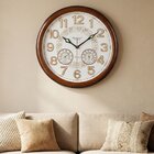 Relógio Decorativo De Parede Com Termômetro Higrômetro 46cm