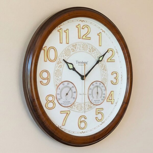 Relógio Decorativo De Parede Com Termômetro Higrômetro 46cm