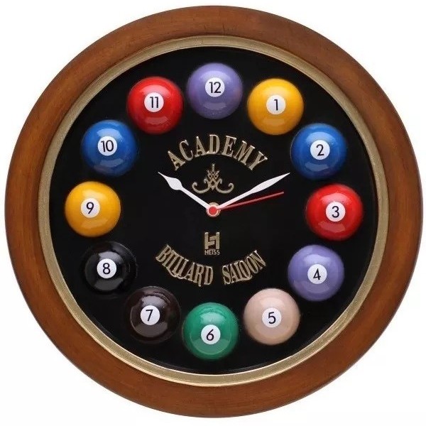 Relógio Decorativo Parede De Fibra - Billiard Preto