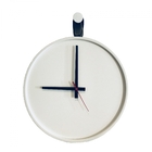 Relogio Decorativo Short Strip Branco Alça Corino Preta Mostr