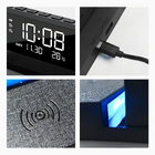 Relógio Despertador Digital + Carregador Indução - Preto