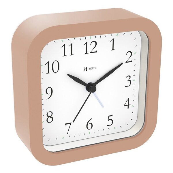 Relógio Despertador Herweg Quartz Sem Tic Tac Pinus 2645-324