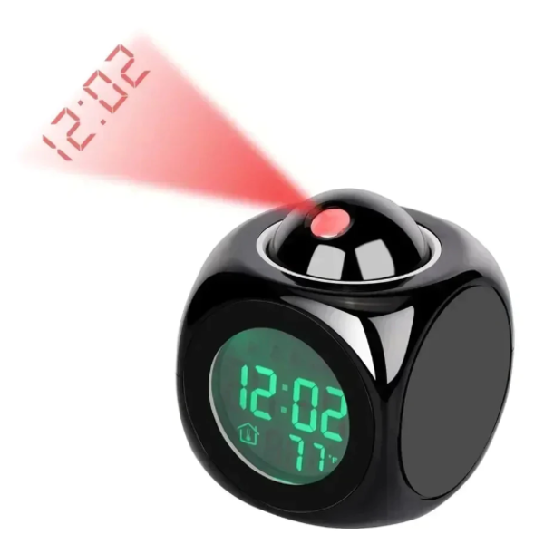 Relógio Digital Despertador Projetor Led Alarme Lcd Temperatu