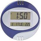 Relógio Digital Parede Mesa Despertador Redondo 26 Cm Azul Es