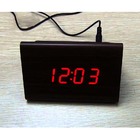 Relogio Digital Sensor Som Alarme Termometro Madeira Triangul