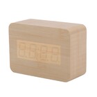 Relogio Digital Sensor Som Alarme Termometro Madeira Voice Co