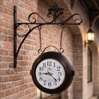 Relógio Dupla Face Parede Estação Trem France Café Vintage