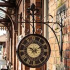 Relógio Dupla Face Parede Estação Trem Romano Vintage Retrô