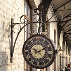 Relógio Dupla Face Parede Estação Trem Romano Vintage Retrô