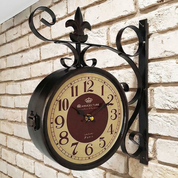 Relógio Estação De Trem Dupla Face Parede Paris Manufacture