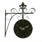 Relógio Estação Dupla Face Retrô Antigo Em Metal