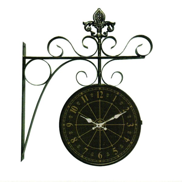 Relógio Estação Dupla Face Retrô Antigo Em Metal