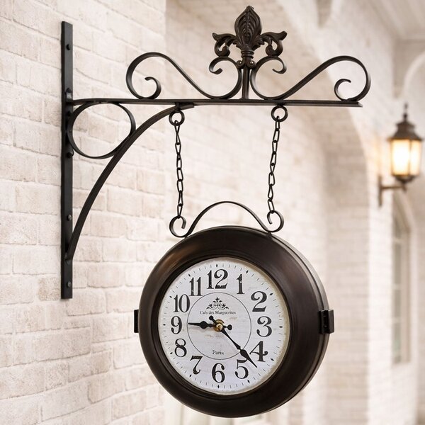 Relógio Estação Trem Dupla Face Parede France Café Vintage