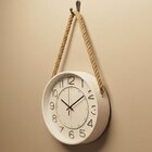 Relógio Parede Decoração Redondo Serrano Com Alça Corda 30cm