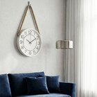 Relógio Parede Decoração Redondo Serrano Com Alça Corda 30cm