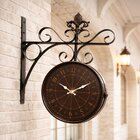 Relógio Parede Dupla Face Estação Trem Antigo Vintage Retrô