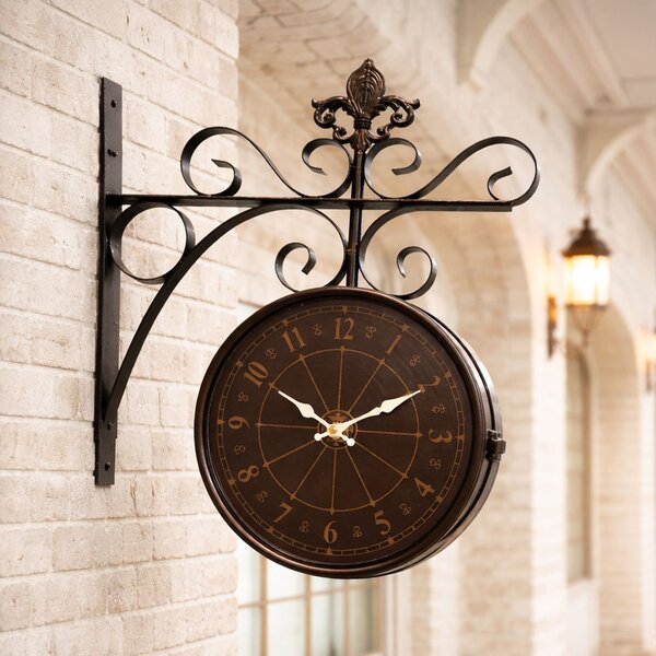 Relógio Parede Dupla Face Estação Trem Antigo Vintage Retrô