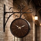 Relógio Parede Dupla Face Estação Trem Antigo Vintage Retrô