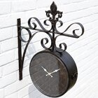 Relógio Parede Dupla Face Estação Trem Antigo Vintage Retrô