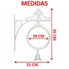 Relógio Parede Dupla Face Floral Estação De Trem Sino Branco