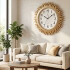 Relógio Parede Místico Solar Dourado Oriental Rustico 45cm