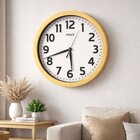 Relógio Parede Redondo Yin's Decoração Estilo Madeirado 45cm