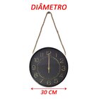 Relógio Parede Serrano Moderno Redondo Rose Gold Black 30cm