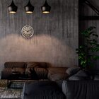 Relógio Parede Sofisticado Retangular Analógico - Marrom - He