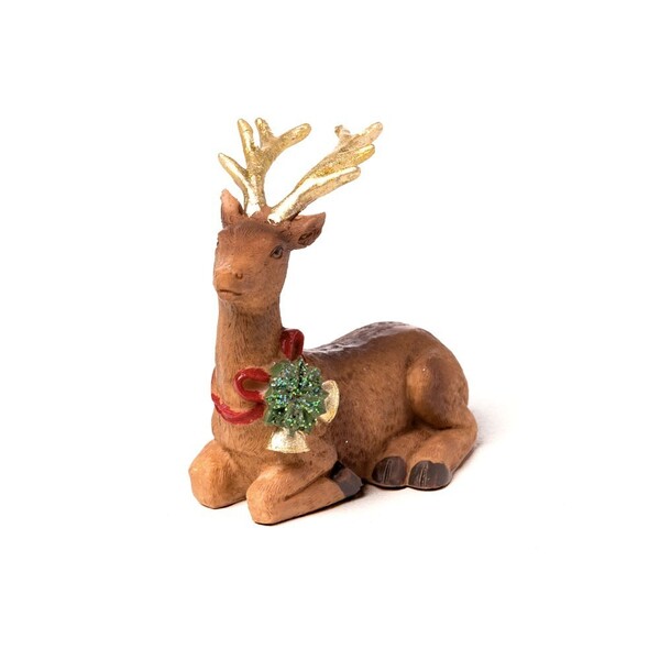 Rena Decoração Natalina 6x7 Cm Cor Marrom Resina 1 Unidade