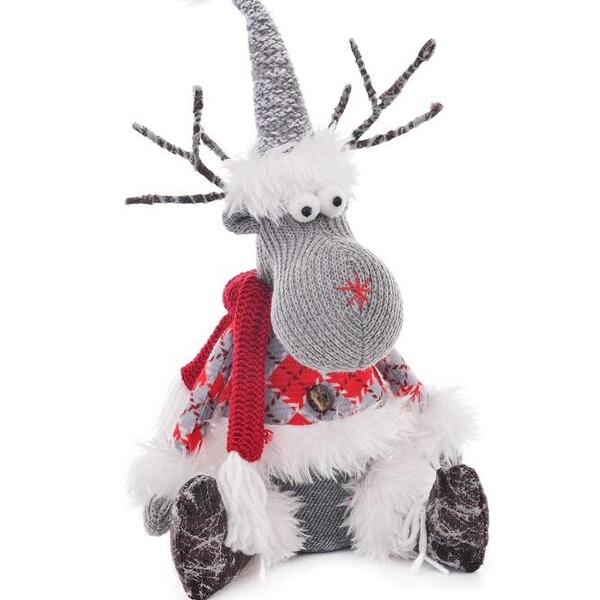 Rena Decorativa Pano Chifre Graveto Apoio Senta 22cm Enfeite