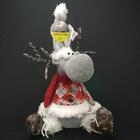 Rena Decorativa Pano Chifre Graveto Apoio Senta 22cm Enfeite