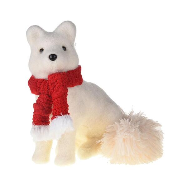 Rena Decorativa Pelúcia Branco Cachecol 40x22x12cm 1113097