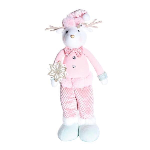 Rena Decorativa Roupa Rosa Com Gorro 40x15x12cm 1101430