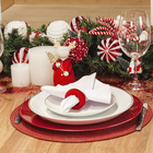 Rena Natalina de Mineral Vermelho e Branco 14x9x7cm Cromus