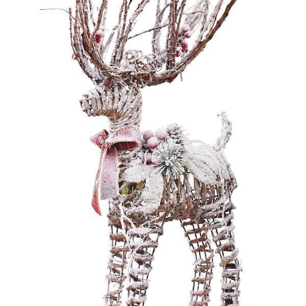 Rena Natural Decorativa Vazada 30l 3aa 42cm Enfeite De Natal