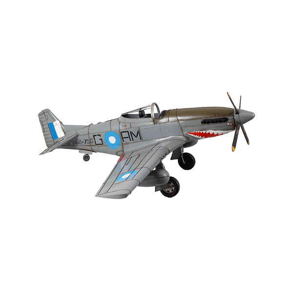 Réplica De Avião Guerra Cinza Grande De Metal