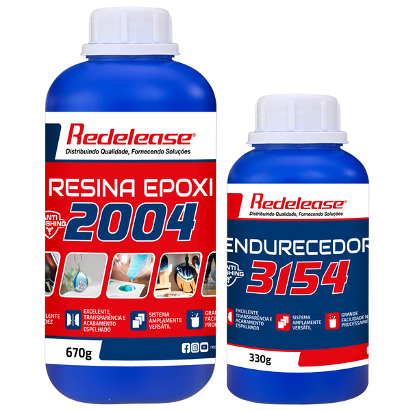 Resina 2004 Epoxi Transparente De Baixa Viscosidade Com Endur