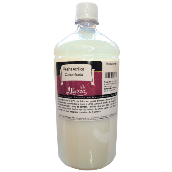 Resina Acrílica Base Água 1kg Concentrada Impermeabilizar Ped