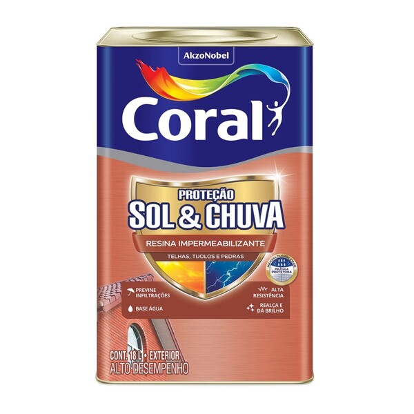 Resina Externas Sol & Chuva Brilhante 18L Coral