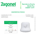 Resistência Zagonel Ideale Plus 127v 5000w 39214