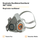 Respirador 3m 6200 Semifacial Medio
